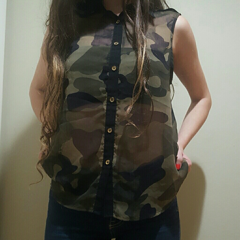 Camo shirt sheer